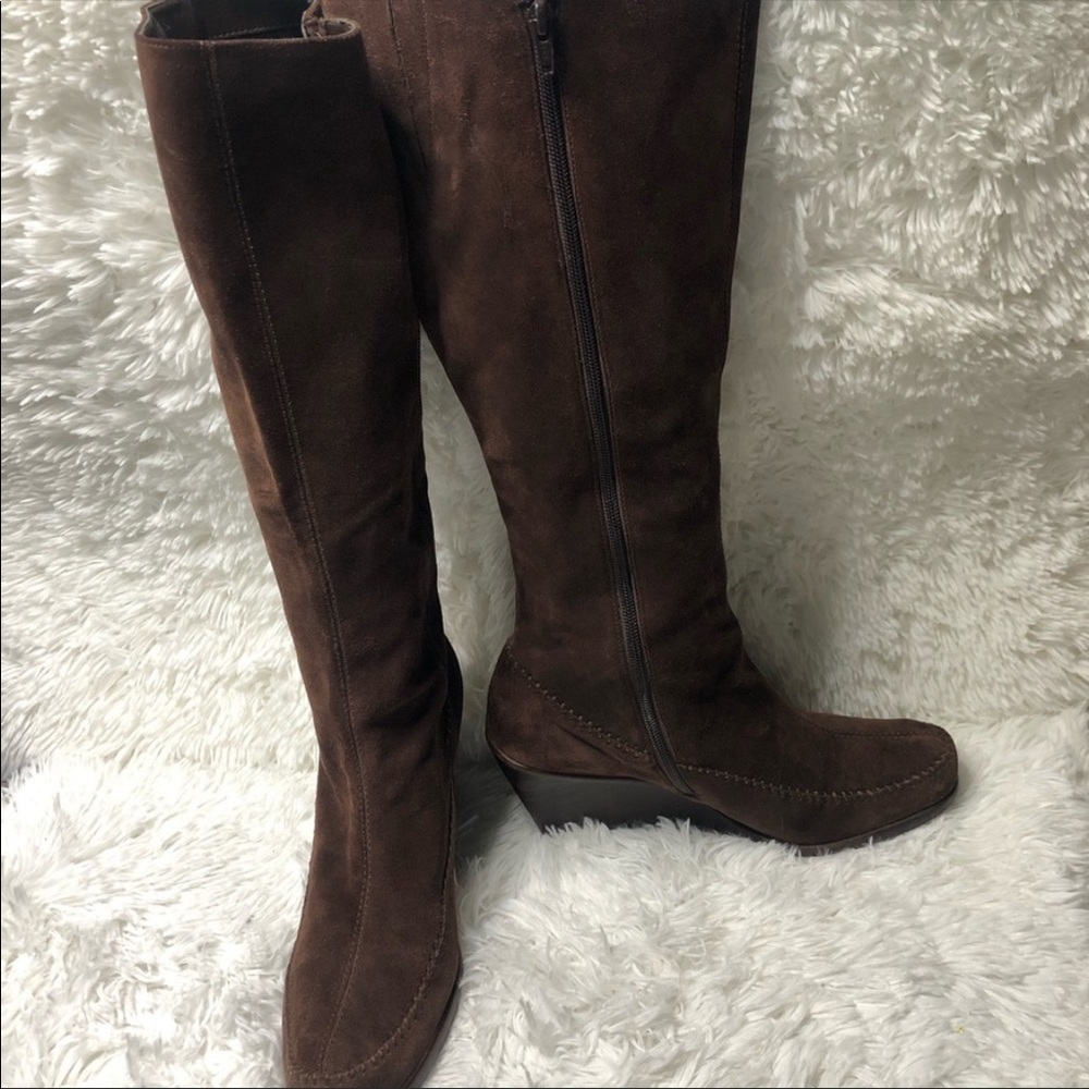 🍁Aerosoles Gather  Round Wedge Brown Boots 11 B